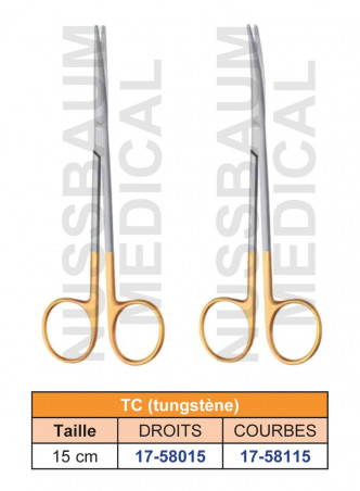 Ciseaux Metzenbaum Délicats Fins Fino tungstène TC distribués par Nussbaum Médical