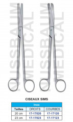 Ciseaux Sims Droits et Courbes de 20 cm et 23 cm distribués par Nussbaum Médical