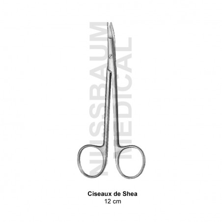 Ciseaux Shea de 12 cm courbes en inox distribués par Nussbaum Médical