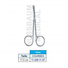 Ciseaux Baby-Metzenbaum inox courbes de 11,5 cm distribués par Nussbaum Médical