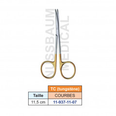 Ciseaux Baby-Metzenbaum TC courbes de 11,5 cm distribués par Nussbaum Médical