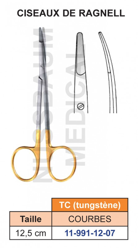 Ciseaux Ragnell TC courbes 12,5 cm