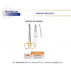 Ciseaux Ragnell TC courbes 12,5 cm