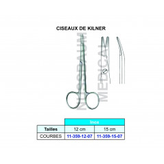 Ciseaux Kilner courbes inox de 12 cm distribués par Nussbaum Médical