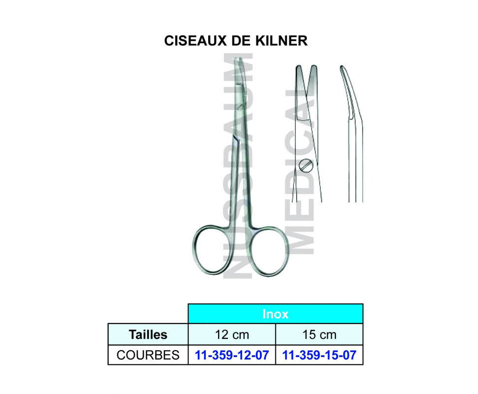 Ciseaux Kilner courbes inox
