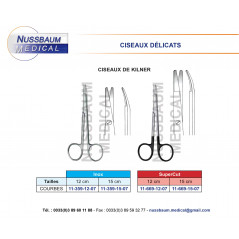 Ciseaux Kilner courbes inox