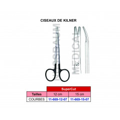 Ciseaux Kilner courbes SuperCut de 12 et 15 cm distribués par Nussbaum Médical
