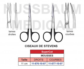 Ciseaux Stevens Mousses de 11cm qualité SuperCut distribués par Nussbaum Médical