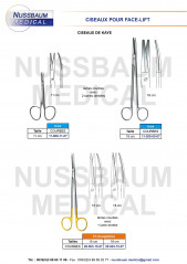 Ciseaux de Kaye pour facelift distribués par Nussbaum Médical