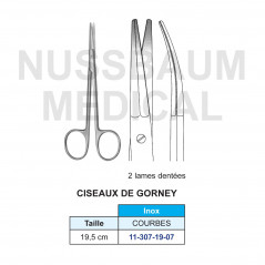 Ciseaux de Gorney 19 cm avec 2 lames dentées