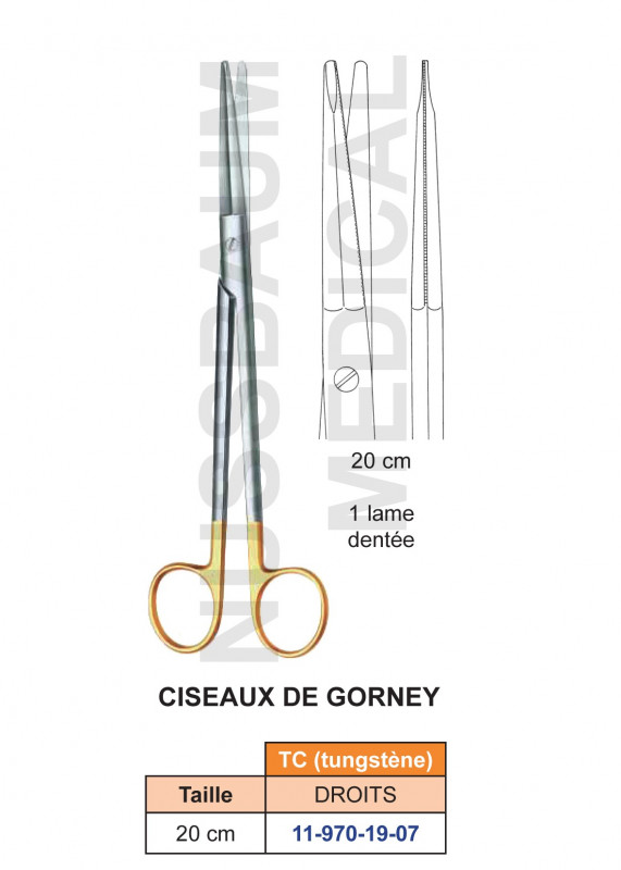Ciseaux de Gorney droits TC