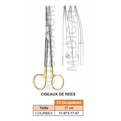 Ciseaux de Rees courbes TC de 17 cm distribués par Nussbaum Médical