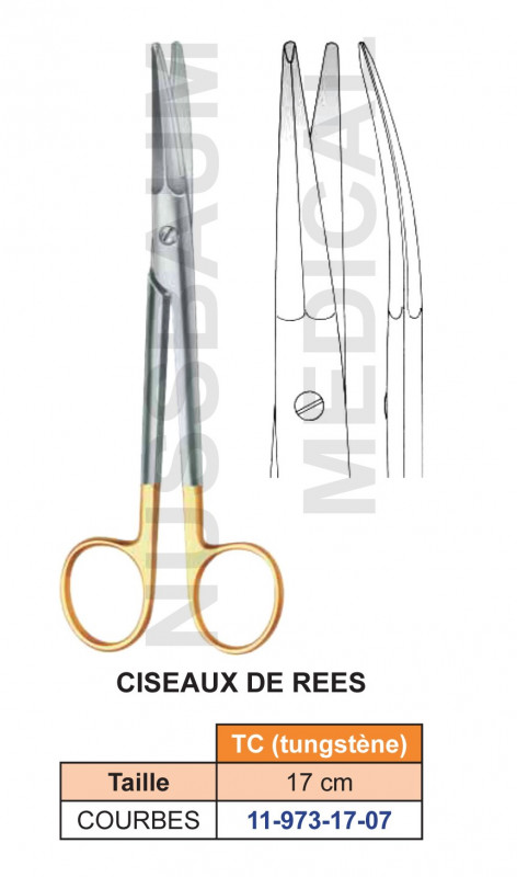 Ciseaux Rees courbes TC 17 cm Ciseaux Rees courbes TC 17 cm