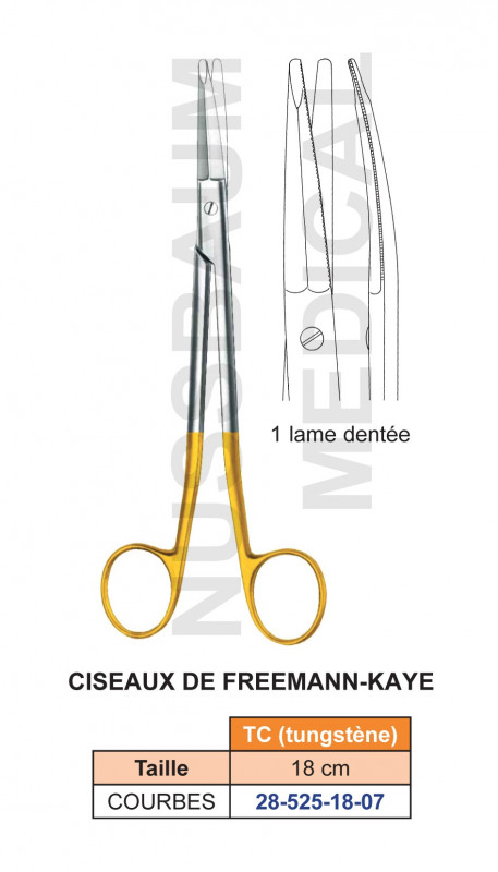 Ciseaux Freeman-Kaye courbes TC 18 cm Ciseaux Freeman-Kaye courbes TC 18 cm