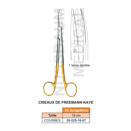 Ciseaux Freeman-Kaye 18 cm pour facelift distribués par Nussbaum Médical