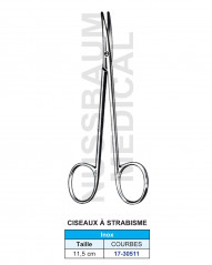 Ciseaux à Strabisme courbes de 11,5 cm en inox distribués par Nussbaum Médical