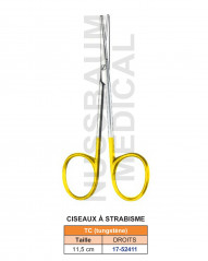 Ciseaux à Strabisme tungstène TC droits distribués par Nussbaum Médical