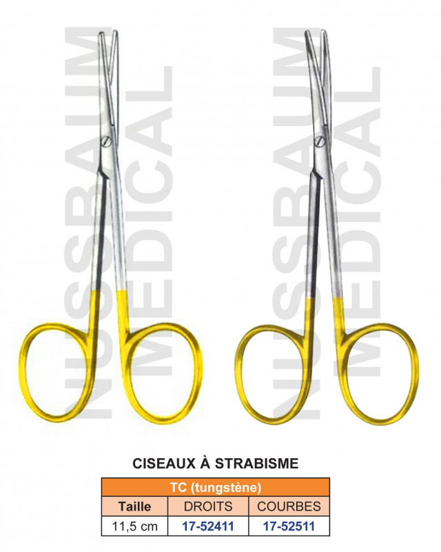 Ciseaux à Strabisme tungstène TC Ciseaux à Strabisme tungstène TC