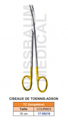 Ciseaux Toennis-Adson Courbes de 18 cm en tungstène TC distribués par Nussbaum Médical