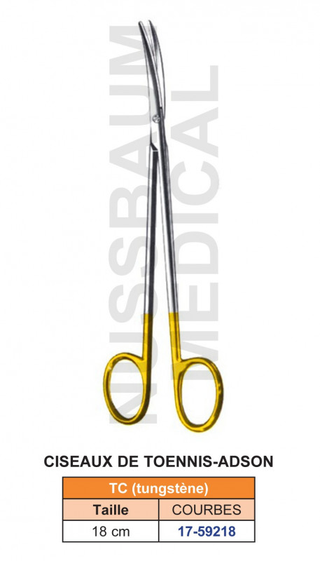 Ciseaux Toennis-Adson Courbes tungstène TC Ciseaux Toennis-Adson Courbes tungstène TC