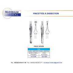 Pince à disséquer Adson avec plateau et griffes