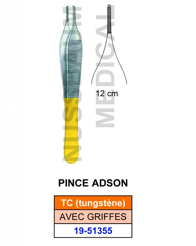 Pince à disséquer Adson TC Avec Griffes