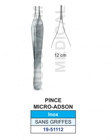 Pince à disséquer Micro-Adson sans griffes de 12 cm distribuée par Nussbaum Médical