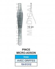 Pince à disséquer Micro-Adson avec griffes de 12 cm distribuée par Nussbaum Médical
