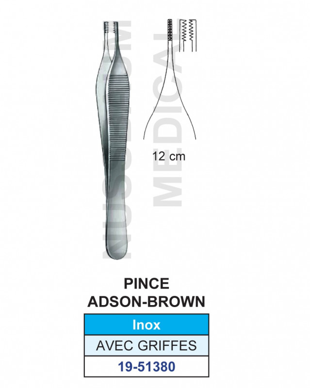 Pince à disséquer Adson-Brown Avec Griffes