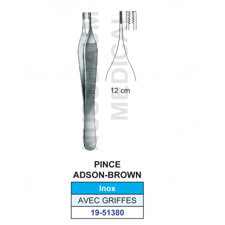 Pince à disséquer Adson-Brown avec griffes distribuée par Nussbaum Médical