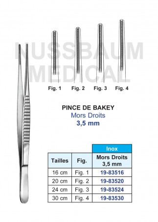 Pince à disséquer De Bakey mors 3,5 mm distribuée par Nussbaum Médical