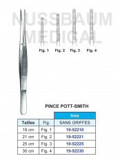 Pince à disséquer Potts-Smith sans griffes distribuée par Nussbaum Médical