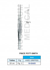 Pince à disséquer Potts-Smith avec griffes 25 cm distribuée par Nussbaum Médical