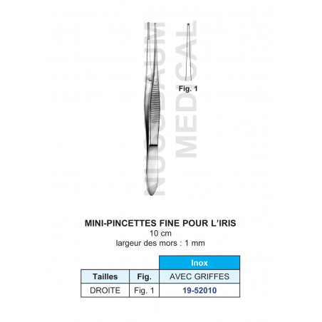 Mini-Pincette Fine Pour l'Iris Avec Griffes
