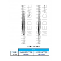 Pince à disséquer Gerald avec et  sans griffes de 18 cm distribuée par Nussbaum Médical