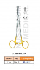 Porte-aiguille d'Olsen-Hegar tungstène TC de 17 cm distribué par Nussbaum Médical