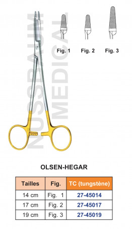 Porte-aiguille Olsen-Hegar tungstène TC