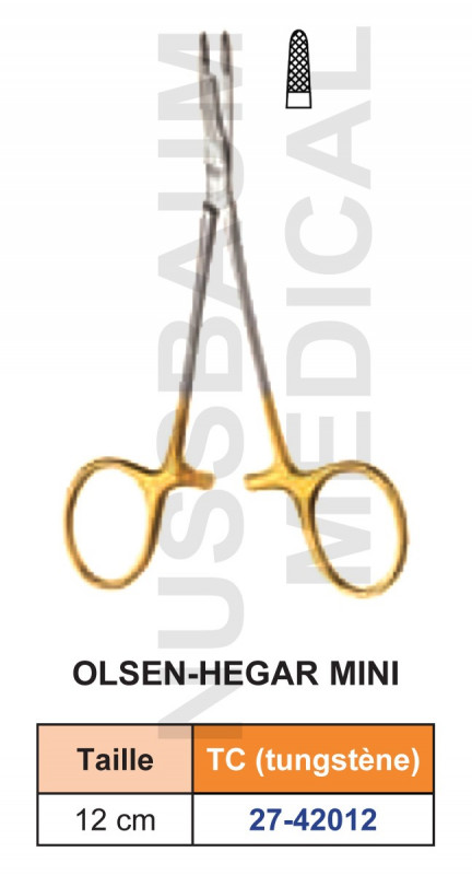 Porte-aiguille Olsen-Hegar Mini tungstène TC 12cm