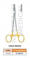 Porte-aiguille Crile-Wood avec mors en tungstène TC, distribué par Nussbaum Médical