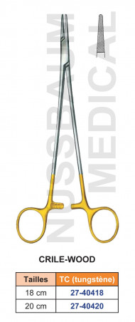 Porte-aiguille Crile-Wood tungstène TC