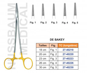 Porte-aiguille De Bakey tungstène TC distribué par Nussbaum Médical