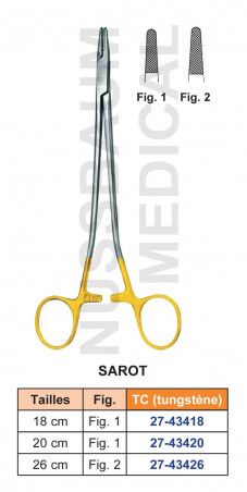 Porte-aiguille Sarot tungstène TC distribué par Nussbaum Médical