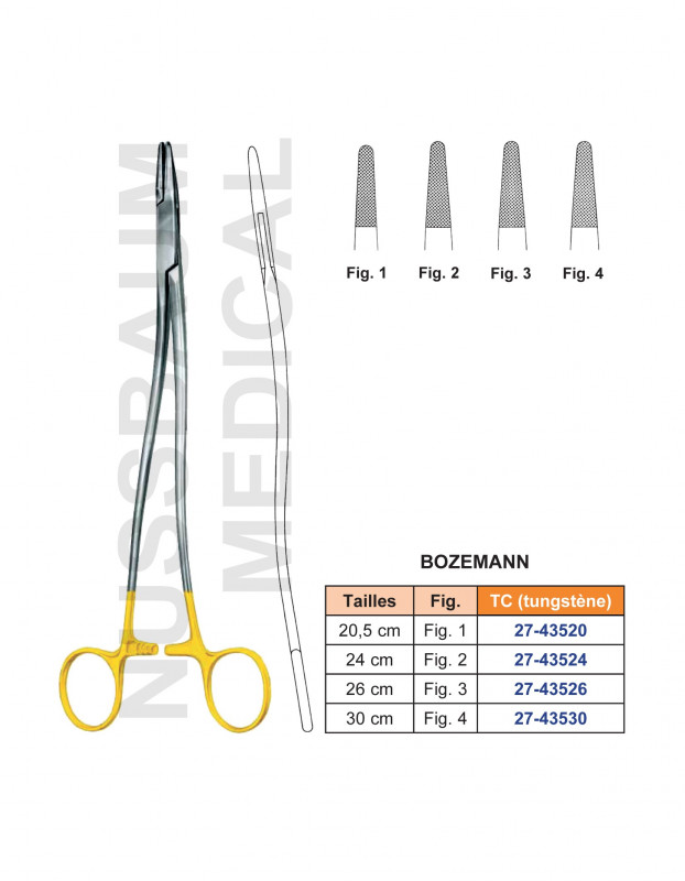 Porte-aiguille Bozemann tungstène TC