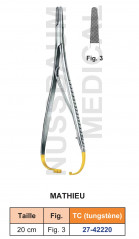 Porte-aiguille Mathieu tungstène TC distribué par Nussbaum Médical