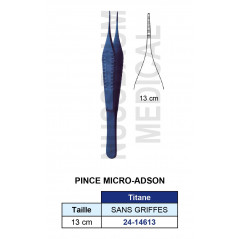 Pince Micro-Adson 13cm Sans Griffes en Titane distribuée par Nussbaum Médical