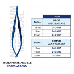 Micro Porte-Aiguille Titane Corps Arrondi