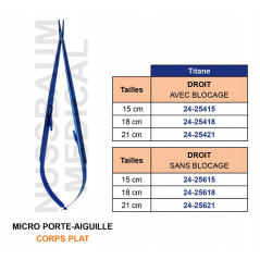 Micro Porte-Aiguille Titane Corps Plat
