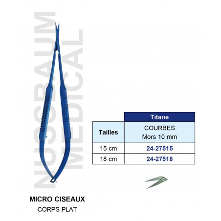 Micro Ciseaux Titane Corps Plat