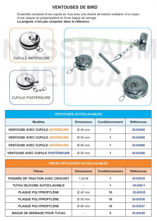 Ventouse obstétricale Bird et pièces détachées distribuée par Nussbaum Médical