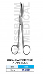 Ciseaux à épisiotomie avec lame guide arrondie